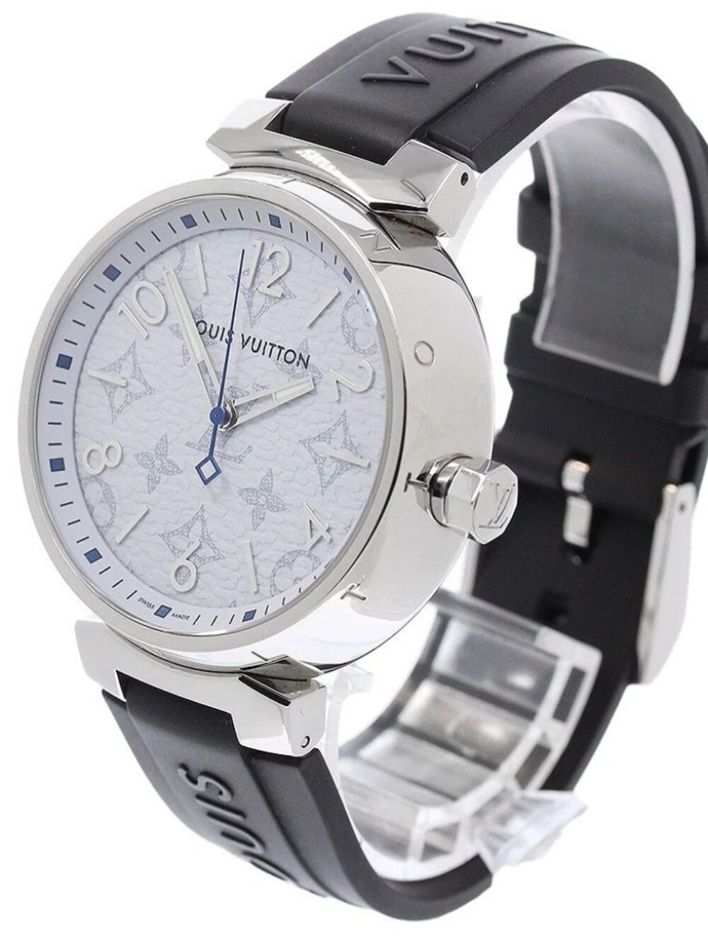 LOUIS VUITTON Tambourg GM QA114 Monogram white Dial Quartz Men's Watch_965379